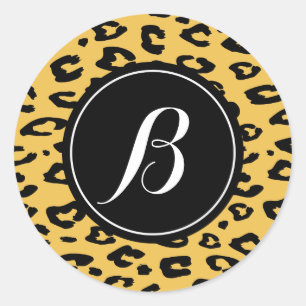 Adesivos de impressão de leopardo de monograma per