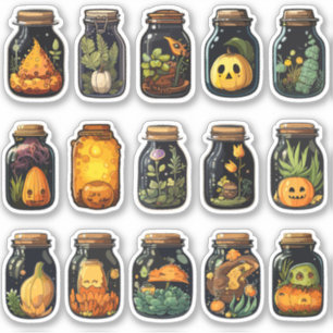 Adesivos de Ingredientes de Poção de Halloween