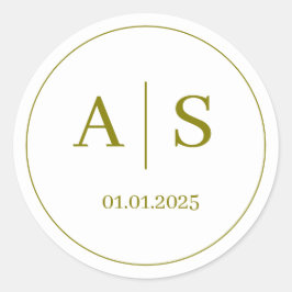 Adesivos de iniciais de monograma de casamento, Pe