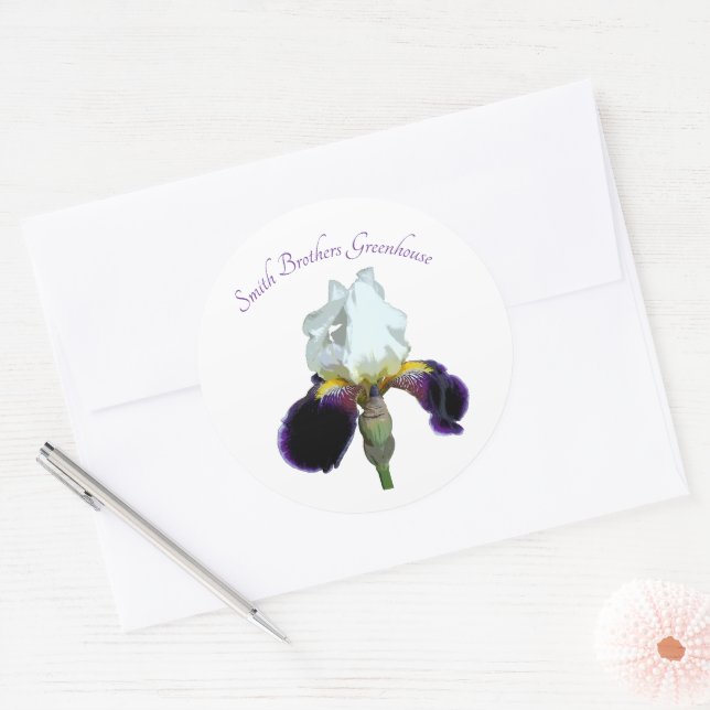 Adesivos de Íris Roxa e Branca (Envelope)