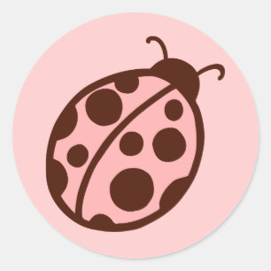 Adesivos de ladybug cor-de-rosa