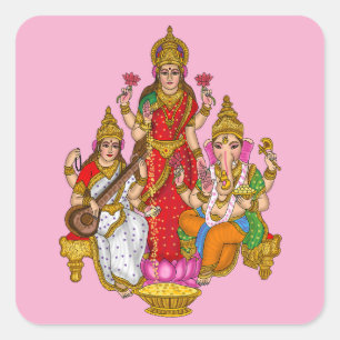 Adesivos de Lakshmi Saraswati Ganesha