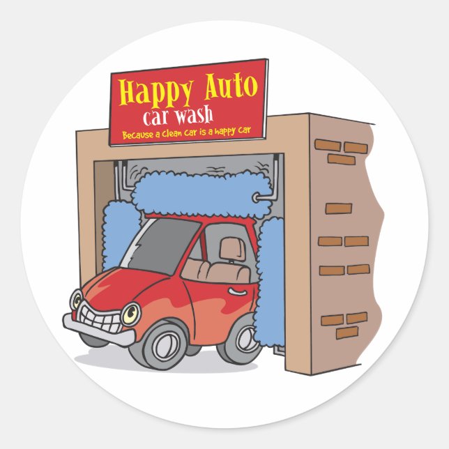 Adesivos de Lavagem de Carro Feliz (Frente)