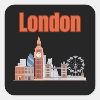 Adesivos de Letra Maiúscula da Silhueta de Londres