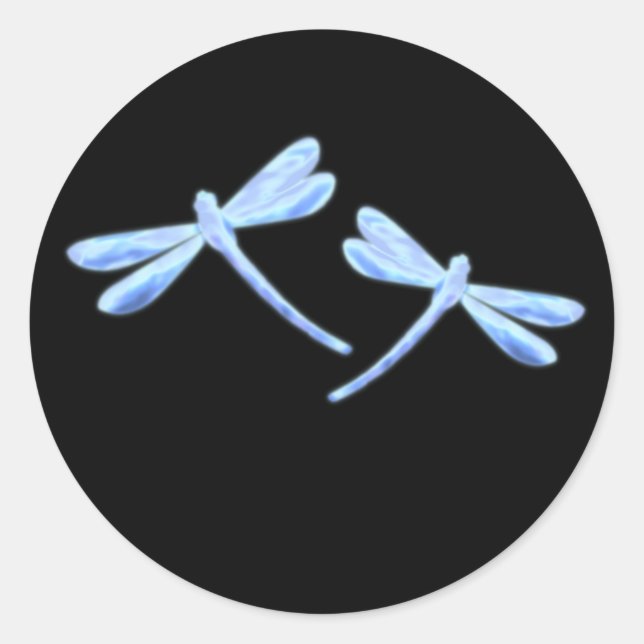 Adesivos de Libélula - Brilho Azul Gelo (Frente)