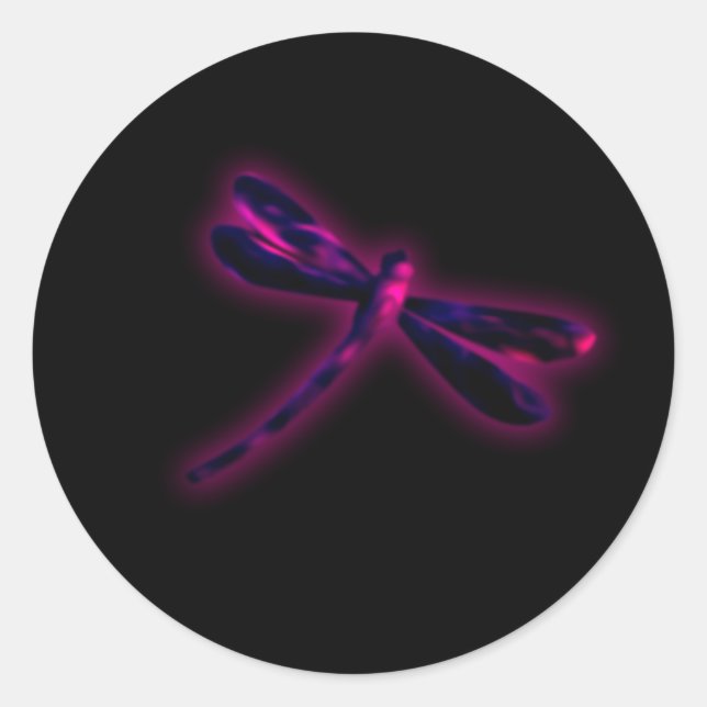 Adesivos de Libélula - Brilho Magenta (Frente)