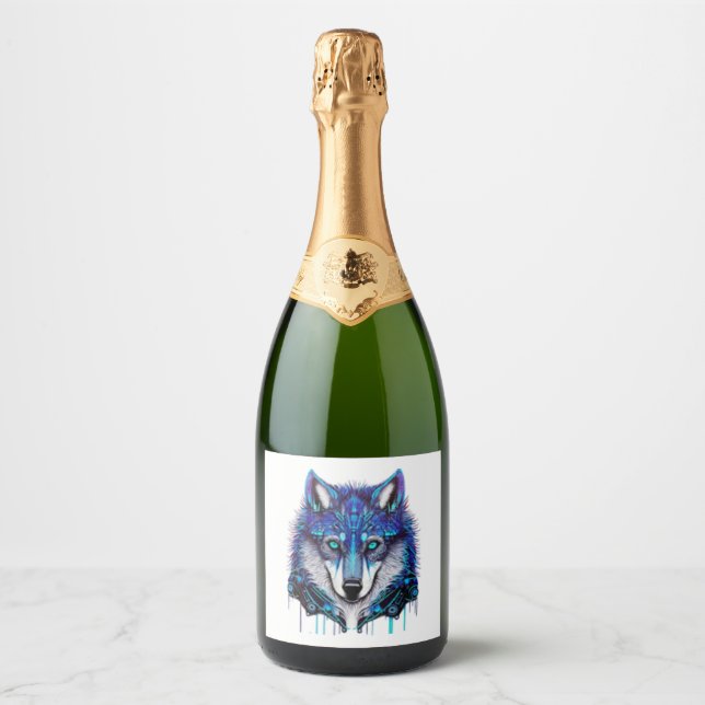 adesivos de lobo azul (Frente)