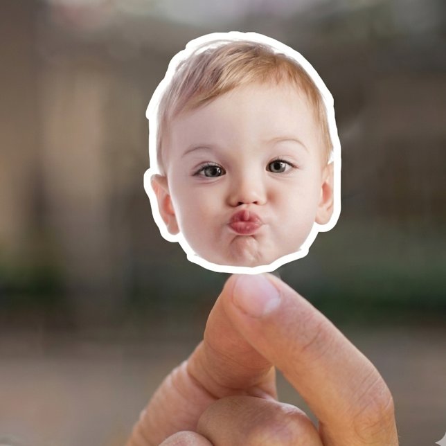 Adesivos de Logo com Foto de Rosto Personalizados (Criador carregado)