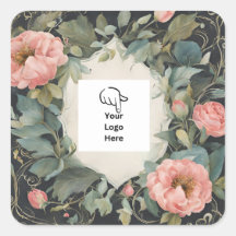 Adesivos de Logo Floral Fabuloso Personalizáveis