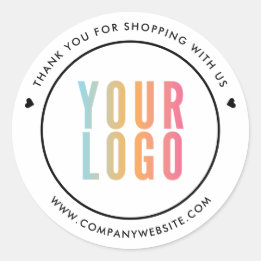 Adesivos de Logotipo Branco Obrigado por Comprar C