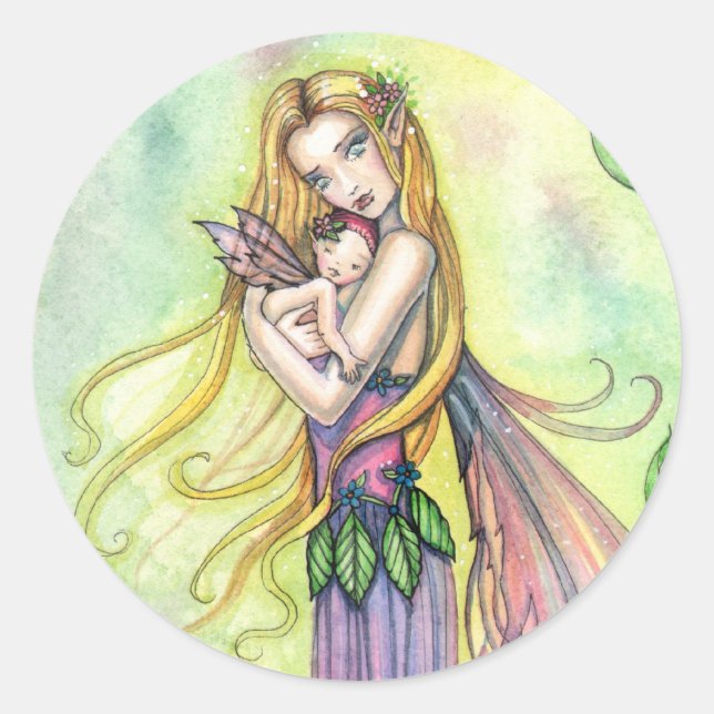 Adesivos de Mãe e Bebê Fada (Frente)