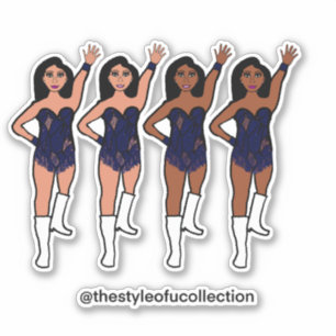 Adesivos de Majorette / Dançarina Navy Franja 