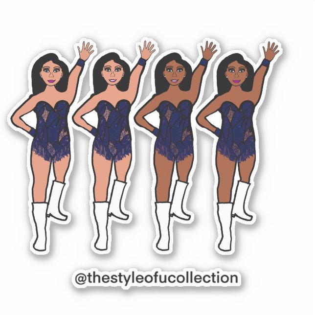Adesivos de Majorette / Dançarina Navy Franja  (Frente)