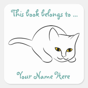 Adesivos de Marcadores Personalizáveis do Gatinho
