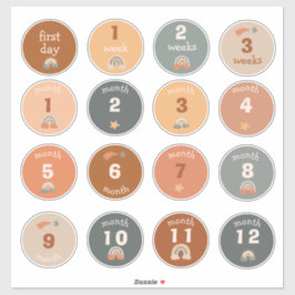 Adesivos de Marcos Mensais do Bebê