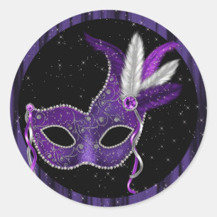Adesivos de Mascarada Preto Roxo Elegantes