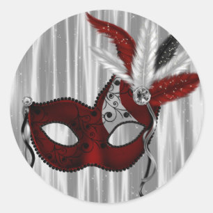 Adesivos de Mascarada vermelho elegantes