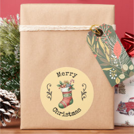 Adesivos de Meia de Natal Vintage Aconchegantes