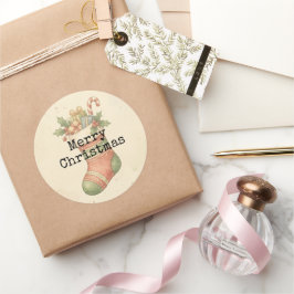 Adesivos de Meia de Natal Vintage Aconchegantes