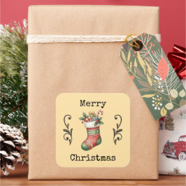 Adesivos de Meia de Natal Vintage Aconchegantes
