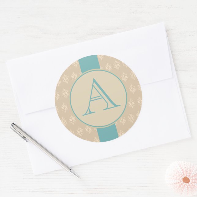 Adesivos de Monograma de Renda Antiga (Envelope)