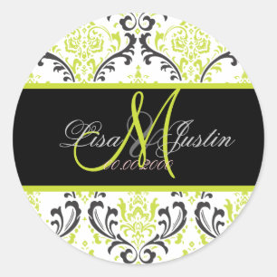 Adesivos de monograma PixDezines Rossi Damask