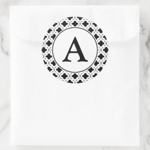 Adesivos de Monograma Preto e Branco