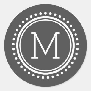 Adesivos de Monogramas da Família em Círculos Po