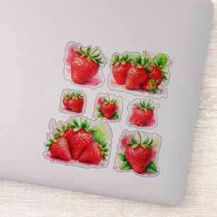 Adesivos de Morango Fofos – Fruta Doce e Suculenta