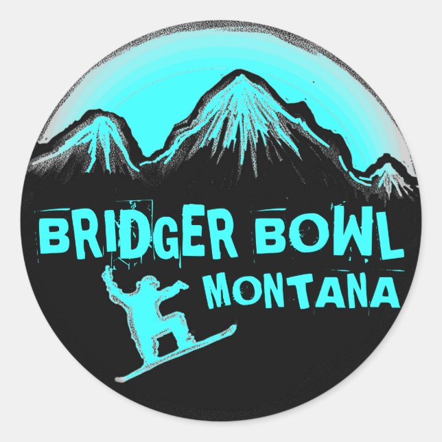 Adesivos de moto de borracha de Bridger Bowl Monta (Frente)