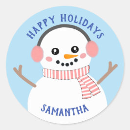 Adesivos de Mulher de Neve Feliz Férias