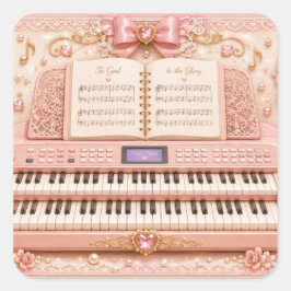 Adesivos de Música de Órgão Eletrônico Rosa