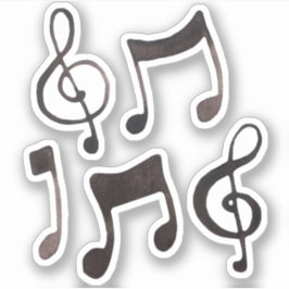 Adesivos de Música de Tinta Preta