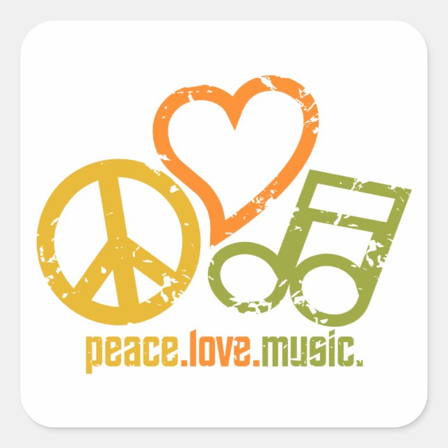 Adesivos de Música Peace Love (Frente)