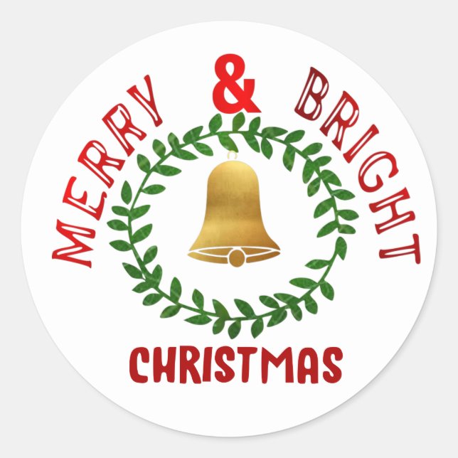 Adesivos de Natal Alegre e Brilhante (Frente)