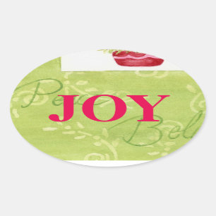 Adesivos de Natal Alegria Ousada e Bonita Oval