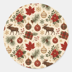 Adesivos de Natal Botânicos da Floresta Canadense