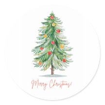 Adesivos de Natal Clássicos em Aquarela