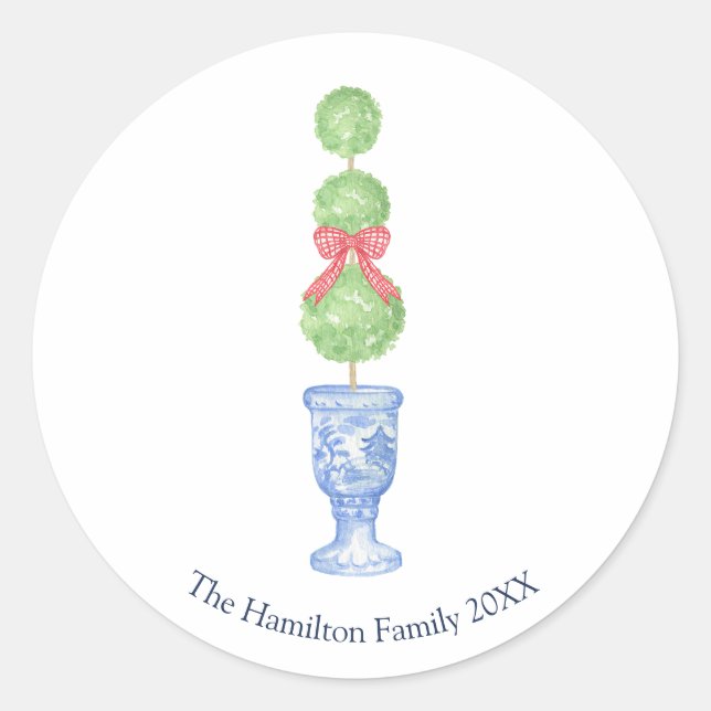 Adesivos de Natal com Arte Topiária e Chinoiserie  (Frente)