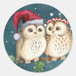 Adesivos de Natal de Coruja Fofa para Selar Envelo