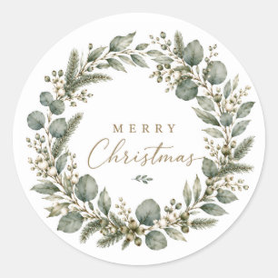 Adesivos de Natal de Eucalipto Botânico Elegante