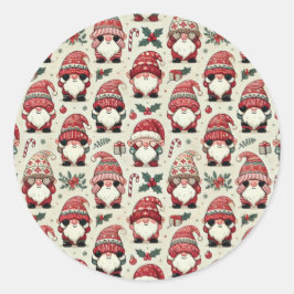 Adesivos de Natal de Gnome Ilustrado Sem Espiar