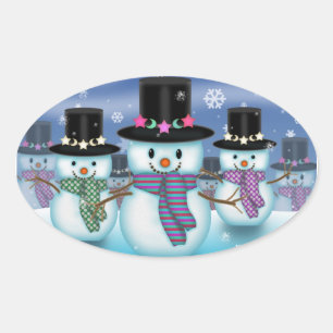 Adesivos de Natal do País dos Bonecos de Neve