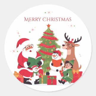 Adesivos de Natal Feliz Papai Noel Boneco de Neve 