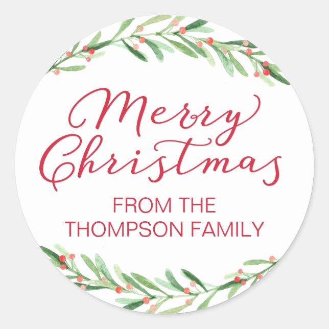 Adesivos de Natal Galho Vermelho e Verde (Frente)