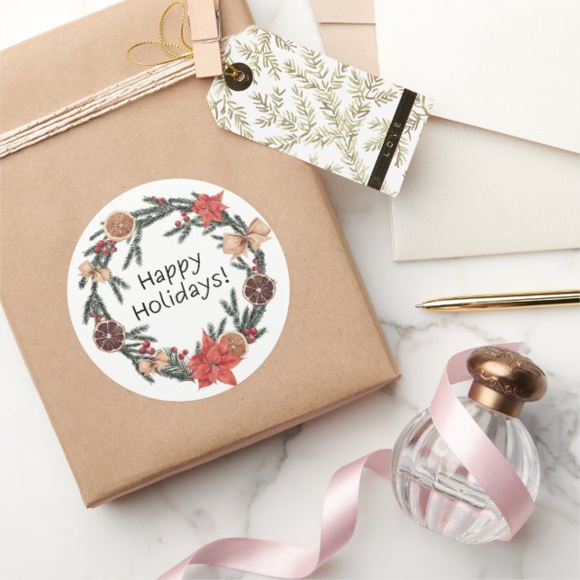 Adesivos de Natal lindos coroa (Presentear)