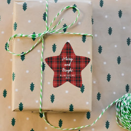 Adesivos de Natal personalizados estrela vermelha