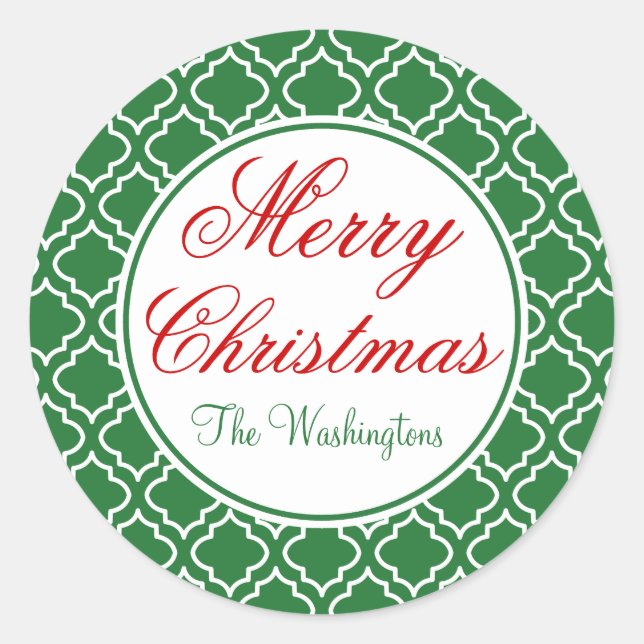 Adesivos de Natal Personalizados Verde (Frente)