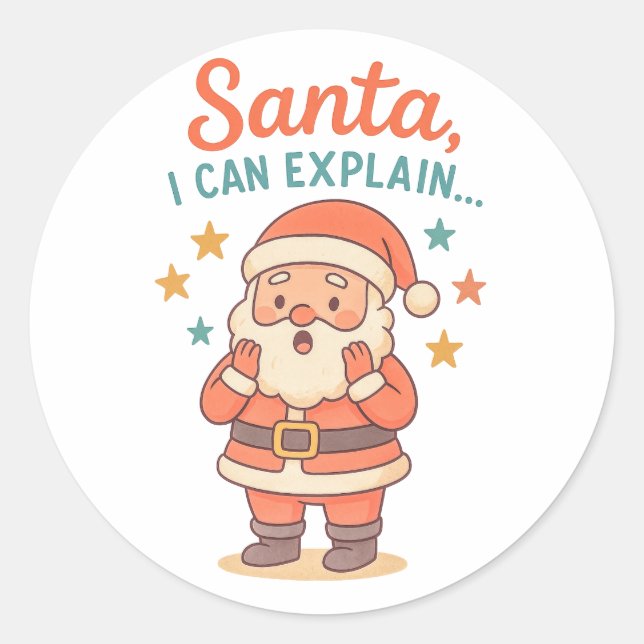Adesivos de Natal Posso Explicar Papai Noel | Engr (Frente)