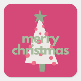 Adesivos de Natal Rosa Minimalista Alegre